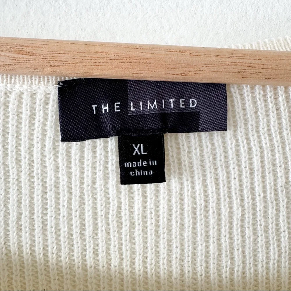 The‎ Limited Ivory Knit Crewneck Sweater Size XL
